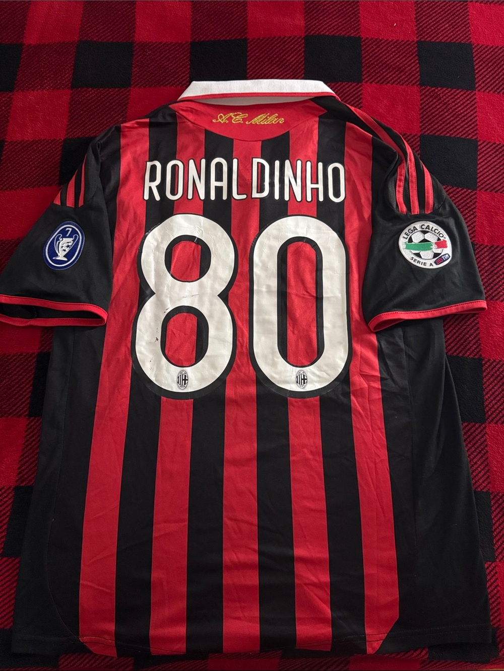 VINTAGE AC Milan #80 Ronaldinho 2009-10 Adidas Home Serie A Jersey